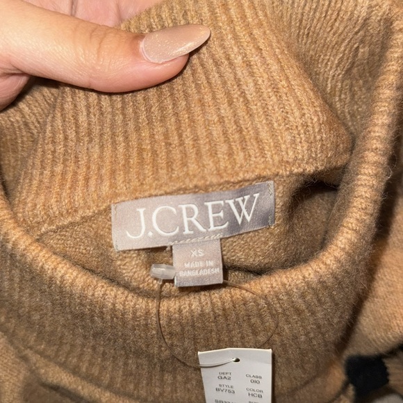 J. Crew Tan and Black Striped Turtleneck Sweater - Picture 3 of 4